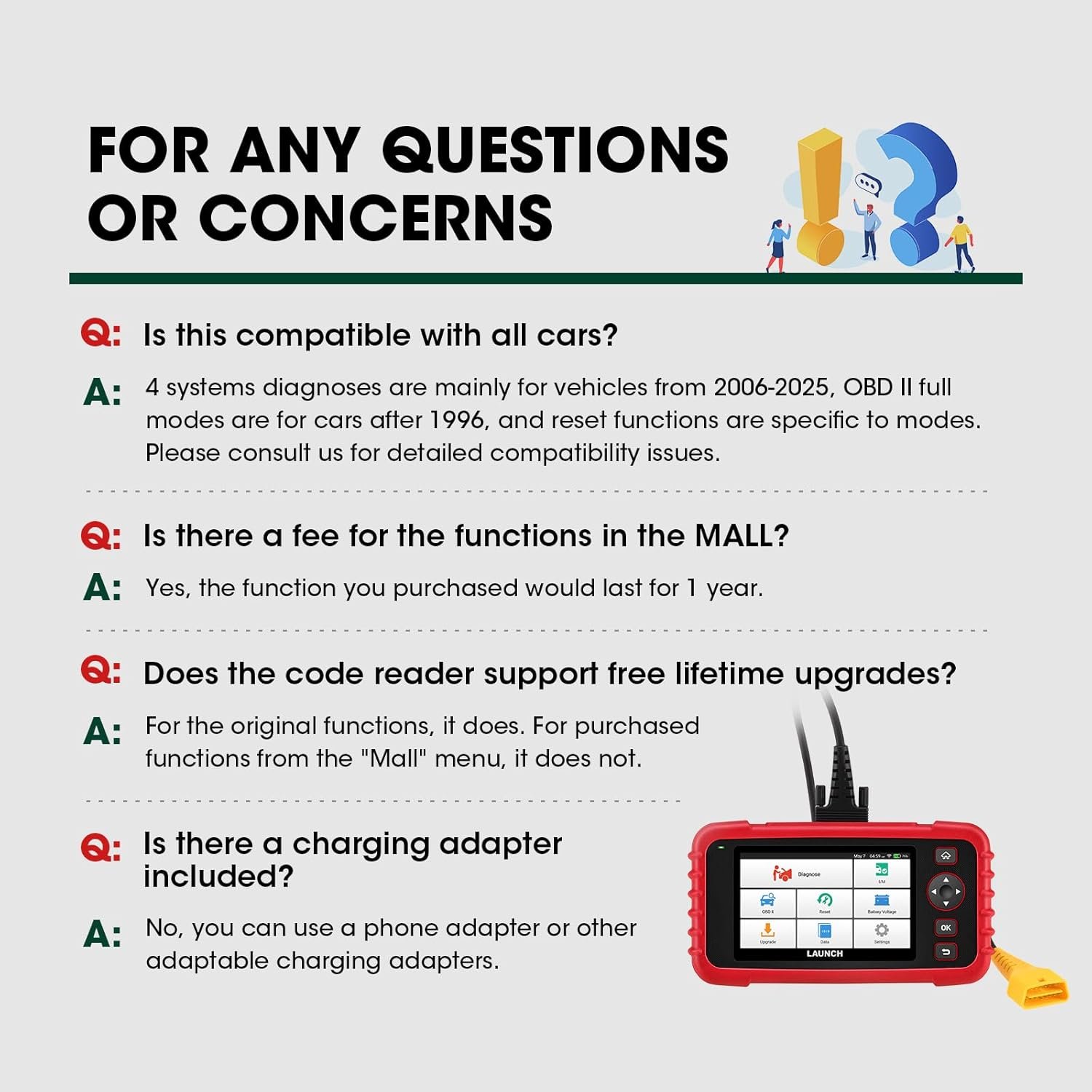 LAUNCH OBD2 Scanner CRP129X V2.0 Car Code Reader Scan Tool for ABS SRS Transmission Engine Diagnostic, with 12 Service Functions, Lifetime Free Update, Auto VIN, Battery Test - Image 9