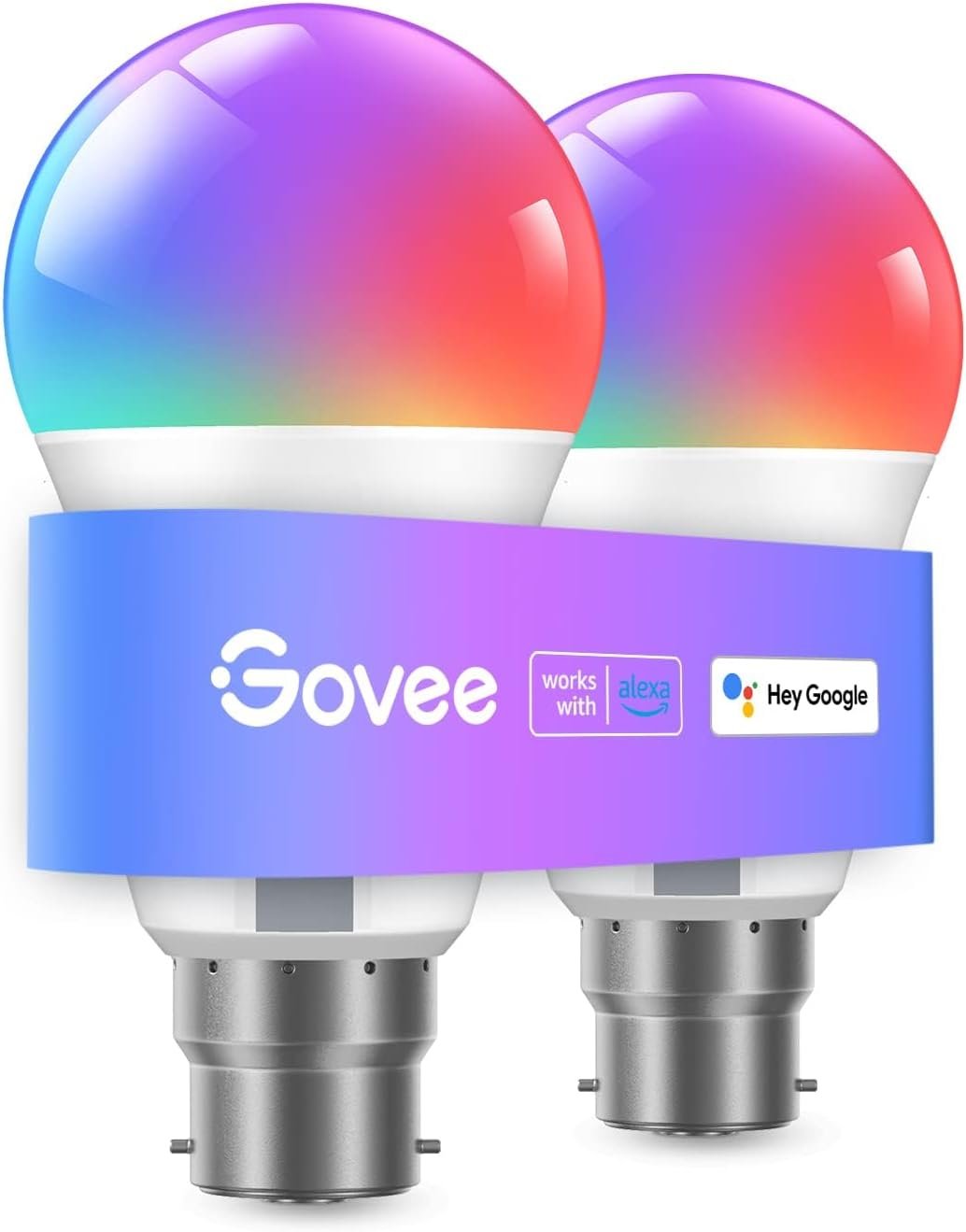Govee RGBWW Smart Bulb, B22 Energy Saving WiFi Alexa Light Bulbs, 9W, 800LM, 16 Million Colors, 54 Scenes, Work with Alexa & Google Assistant, 2 Packs - Image 2