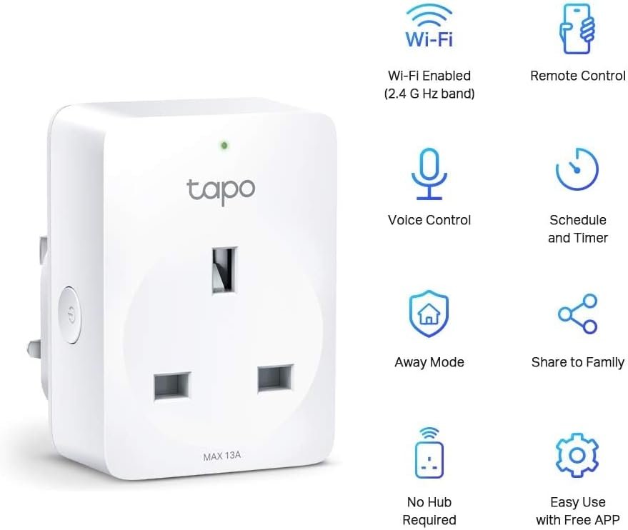 Tapo P100 Smart Plug, Wi-Fi Plug, App Remote Control, Alexa Plug, Voice Control with Alexa & Google, Away Mode, Scheduling & Timer, Device Sharing, Easy Quick Set Up, Multiple Safety s - Image 3