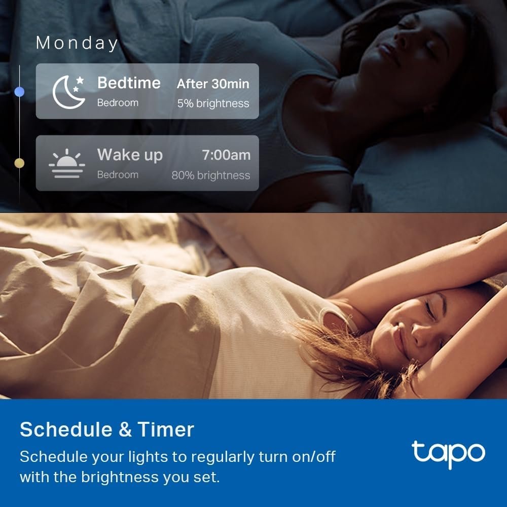 Tapo L530E Smart Bulb, E27 Multicolour Alexa Light Bulb, 8.3W (60W), Dimmable, Schedule & Timer, Away Mode, Energy Saving, Voice Control Alexa & Google, App Remote Control - Image 6