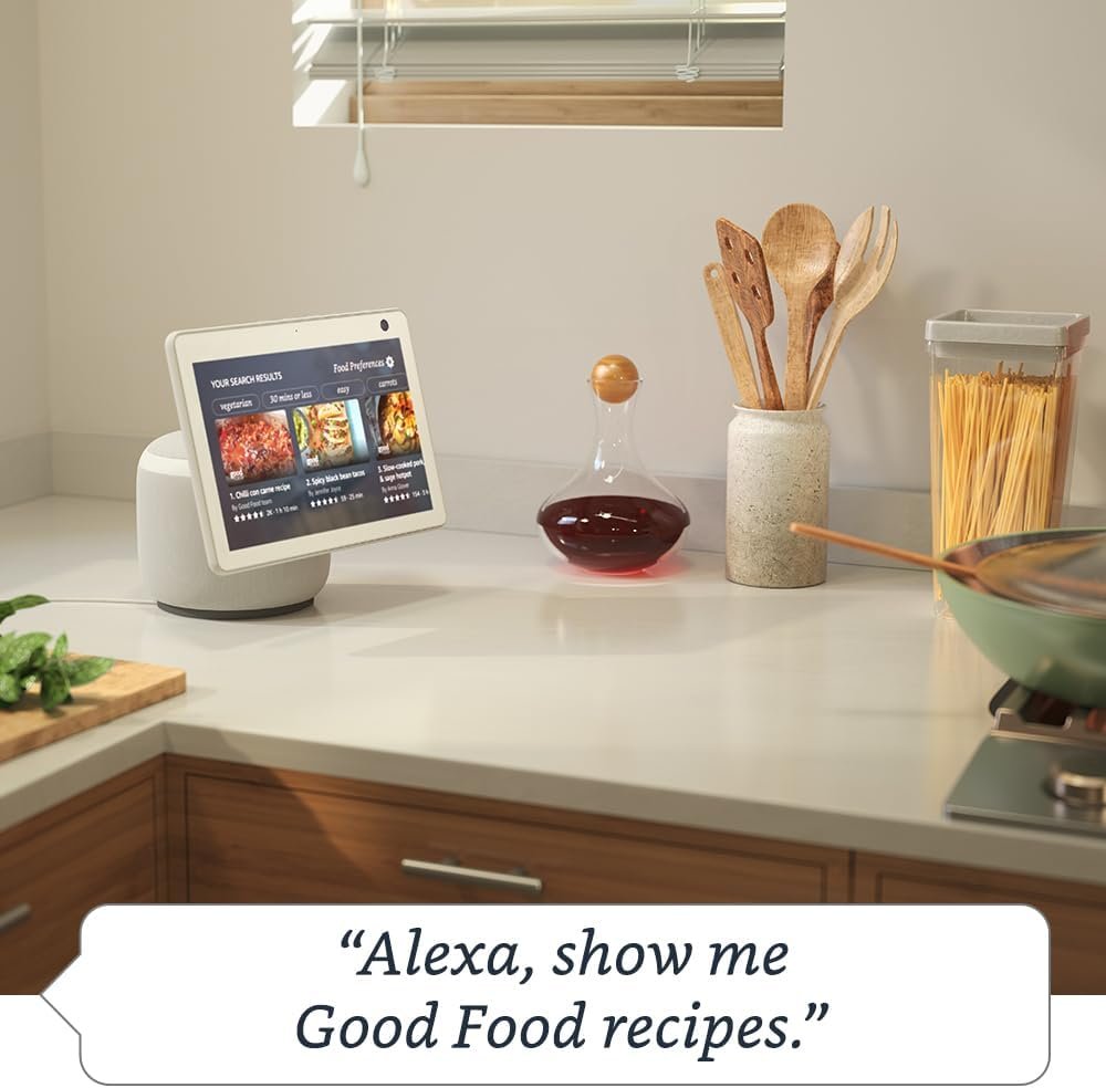 Echo Show 10 (Newest gen) | HD smart display with motion and Alexa | Charcoal Fabric - Image 6