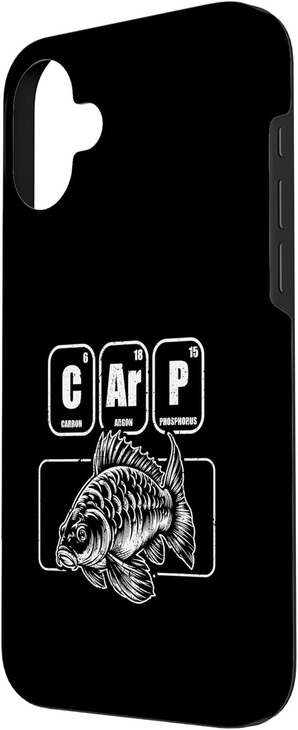 Funny Angler Fishing Lover Periodic Elements Carp Case for iPhone 16 Plus - Image 3