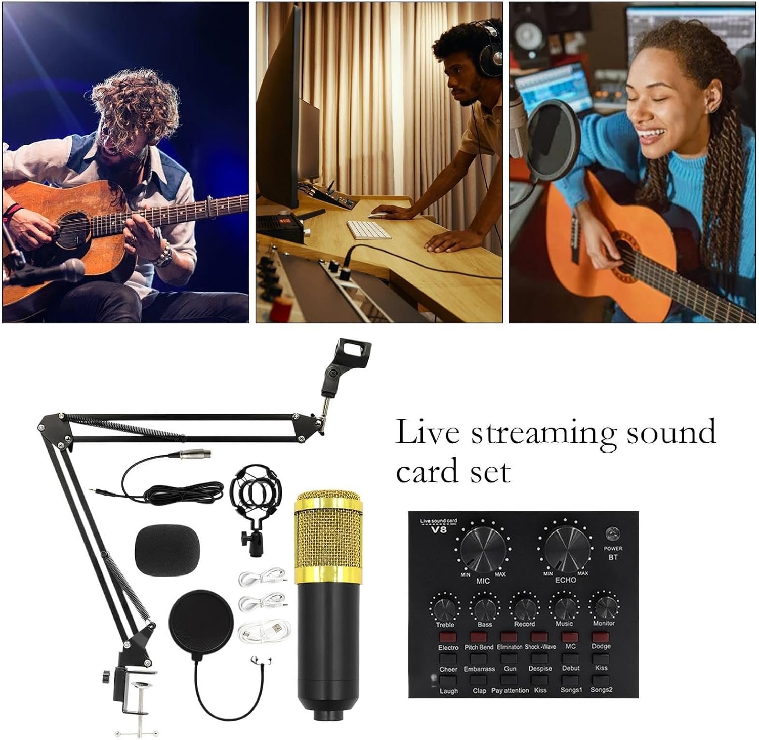 Live Streaming Equipment - Professional Live Streaming Equipment | Recording Studio Equipment | Streaming Mic Kit | Live Streaming Sound Card Set for Recording and Live Streaming - Image 4