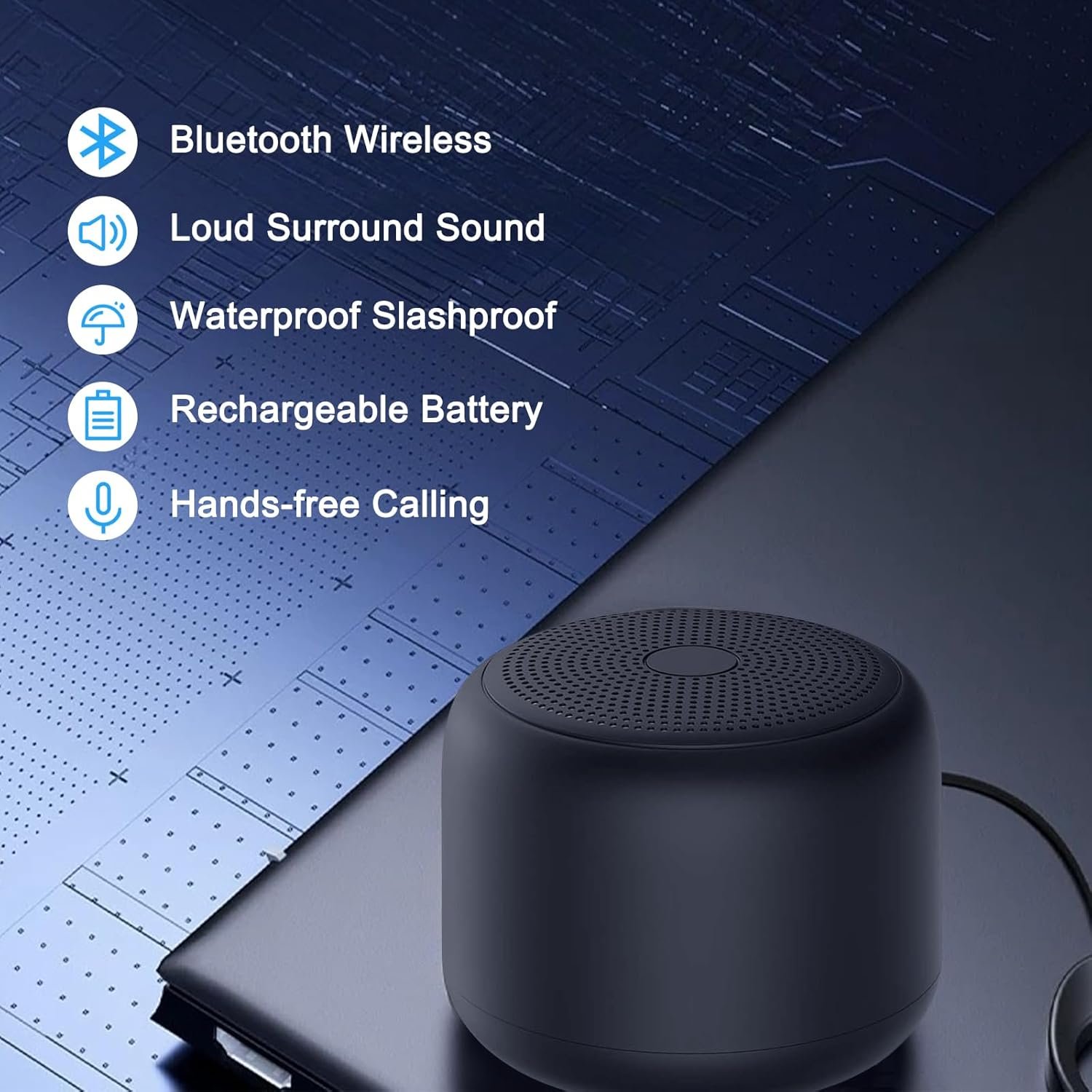 Portable Bluetooth Speaker, BT5.3 Wireless IPX7 Waterproof Mini Speaker with Loud Stereo Sound,10 Hours Playtime, Rechargeable Battery, Built-in Microphone, for iPhone Samsung - Image 4
