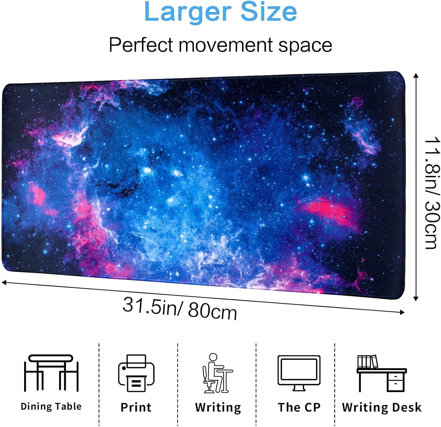 Galaxy Nebula Mouse Mat Non-Slip Rubber Base Gaming Mouse Pad for Computers Laptop Office Desk Accessories Desk Mat (Nebula) - Image 3