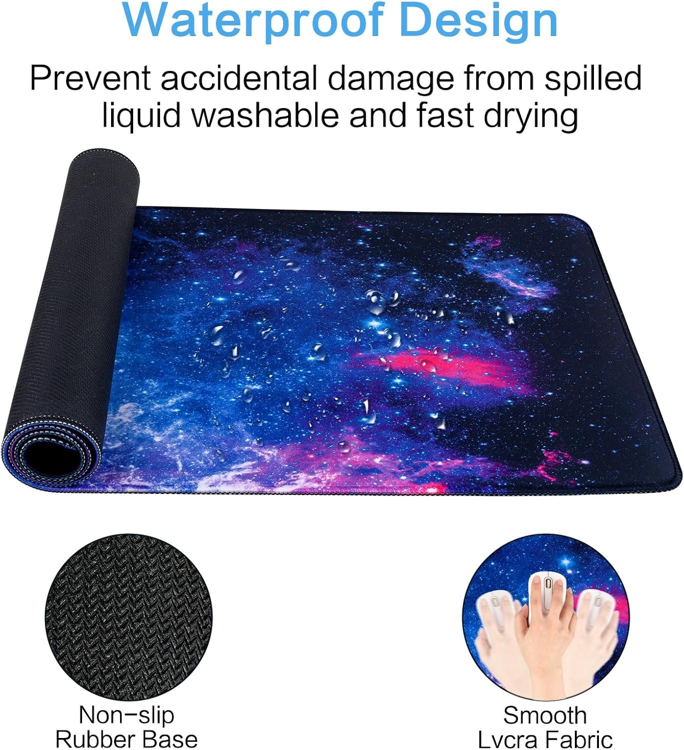 Galaxy Nebula Mouse Mat Non-Slip Rubber Base Gaming Mouse Pad for Computers Laptop Office Desk Accessories Desk Mat (Nebula) - Image 4