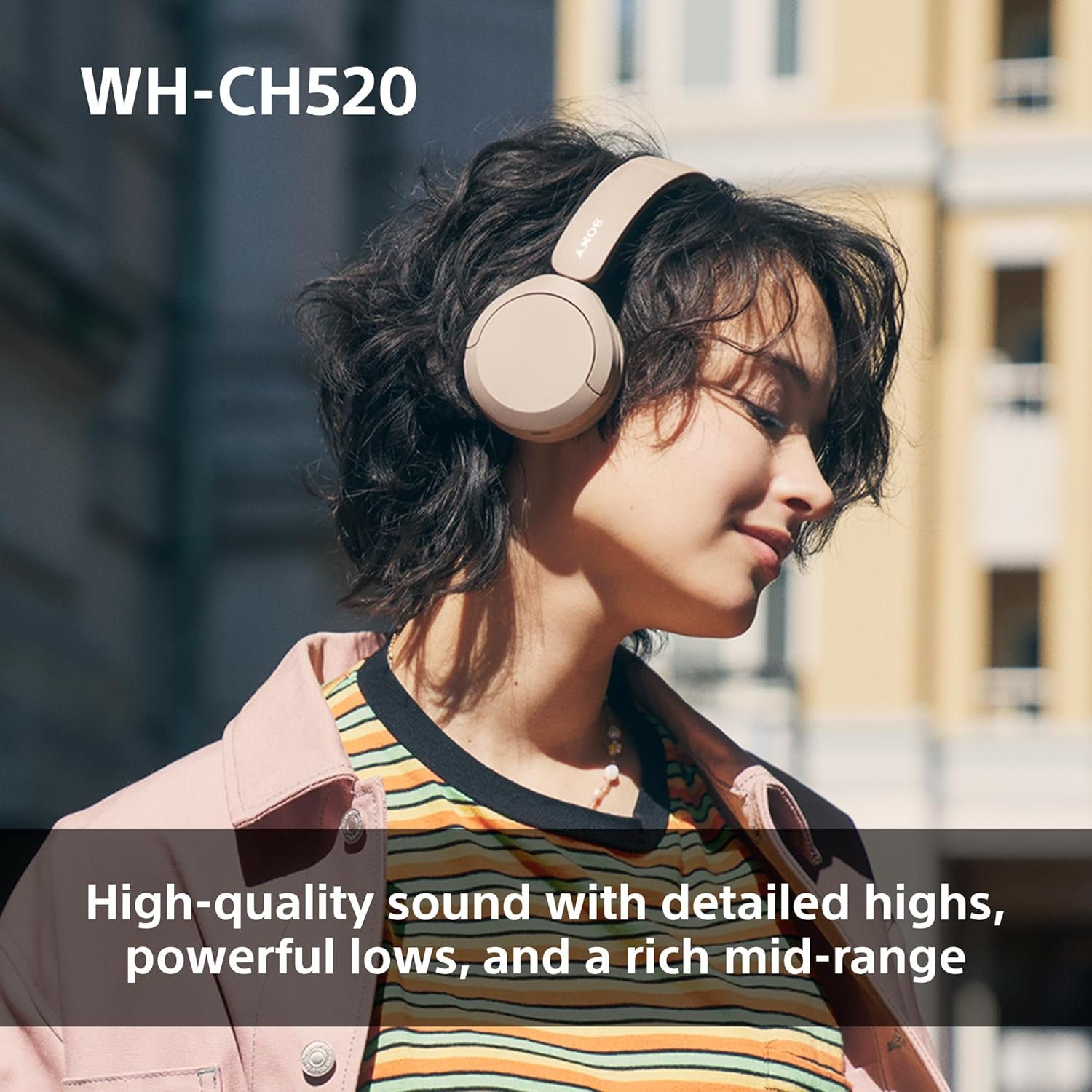Sony WH-CH520 Wireless Bluetooth Headphones - up to 50 Hours Battery Life with Quick Charge, On-ear style - Blue - Image 4