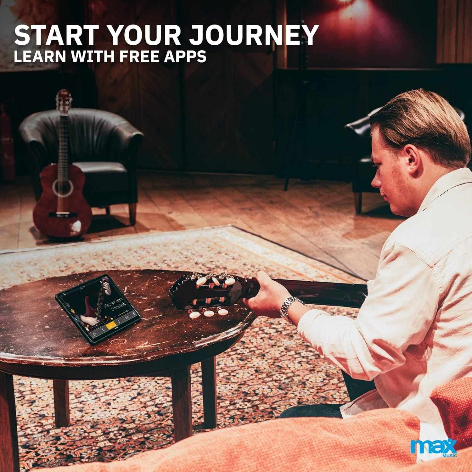 Max SoloArt Classical Acoustic Guitar Starter Kit - Beginner Acoustic Guitar Bundle for Students & Adults, Full Size Classical Guitar with Accessories, Black, 6 Months Lessons - Image 8